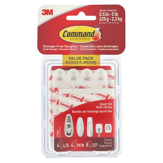 Command™ White Assorted Refill Strips
